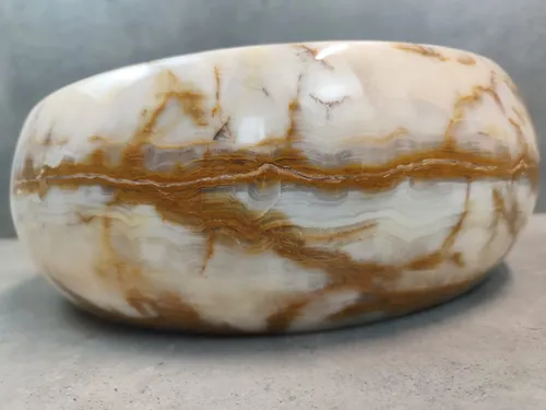 Onyx Marmor Waschbecken Vintage Cooper Shell Detail