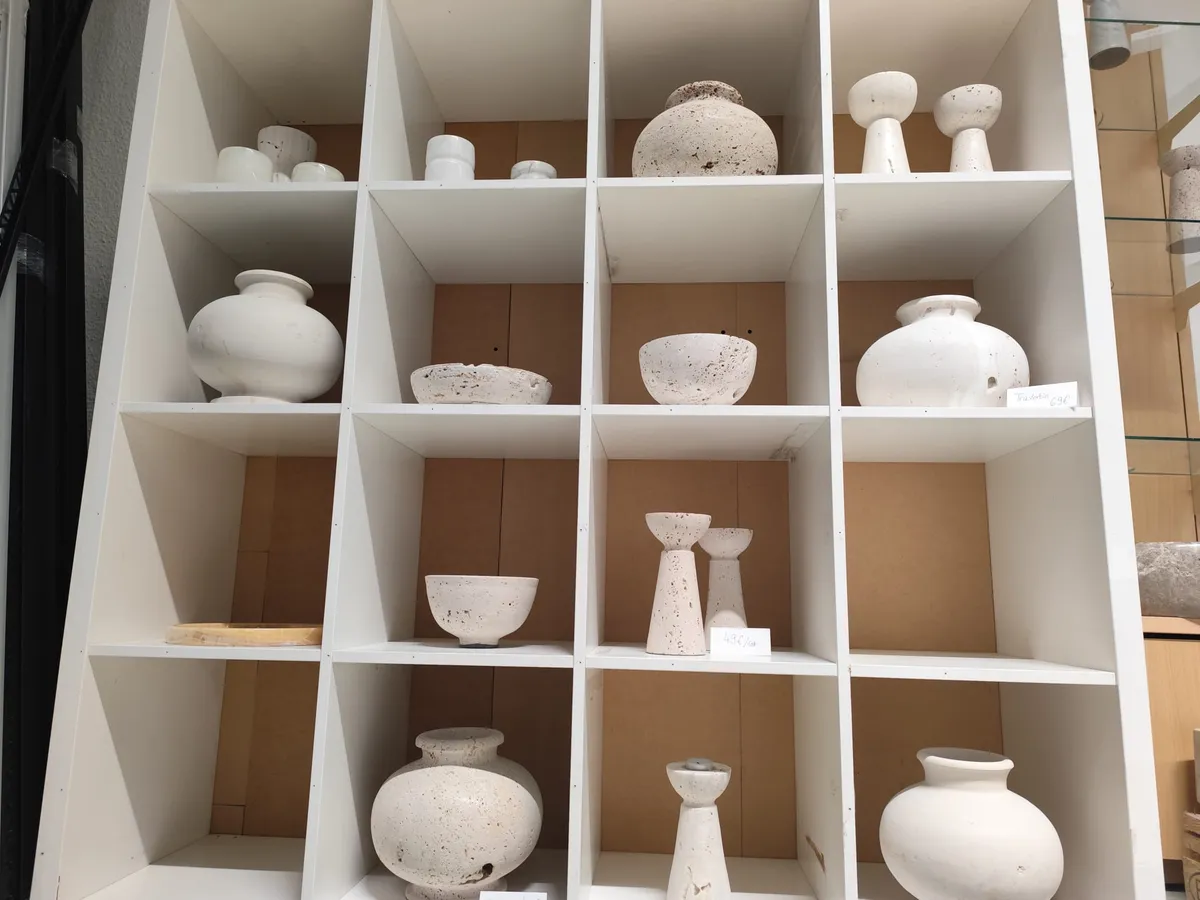 Travertin Vase aus Naturstein